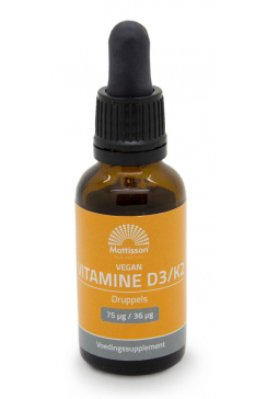 Vegan Vitamine D3/K - 75 mcg/36 mcg - 25ml