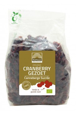Biologische Cranberry's - Gezoet - 400 g