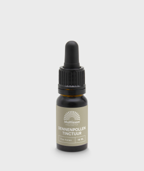 Dennenpollen tinctuur, natuurlijk extract uit dennenpollen.
