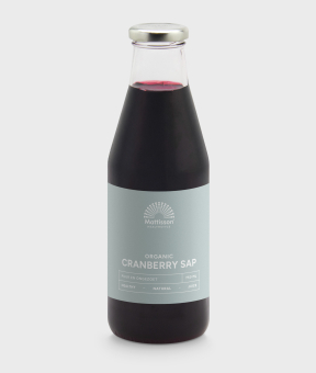 Biologische cranberrysap ongezoet, puur sap van cranberry.