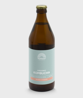 Biologische kombucha rooibos rozemarijn, gefermenteerde drank met kruiden.