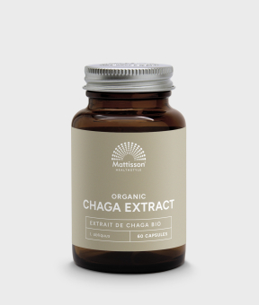 Biologisch Chaga extract 60 capsules, antioxidantrijke paddenstoel.