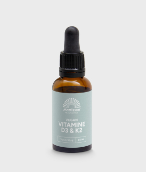 Vegan vitamine D3 + K, combinatie van twee vitamines.