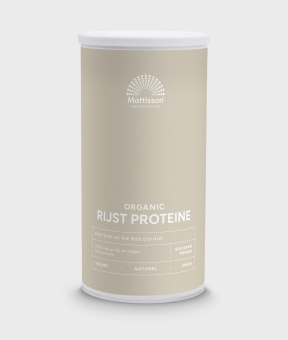 Biologische rijst proteïne poeder naturel 80%, plantaardige eiwitbron.